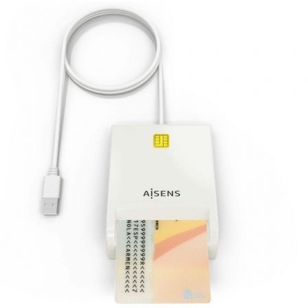 Aisens Lector de Tarjeta Inteligente DNI ASCR-SN07-W Blanco